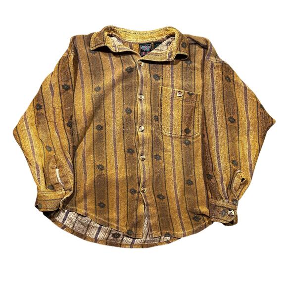 Vintage Hippie Pattern Loose Cloth Casual Button Up Shirt - Picture 1 of 5